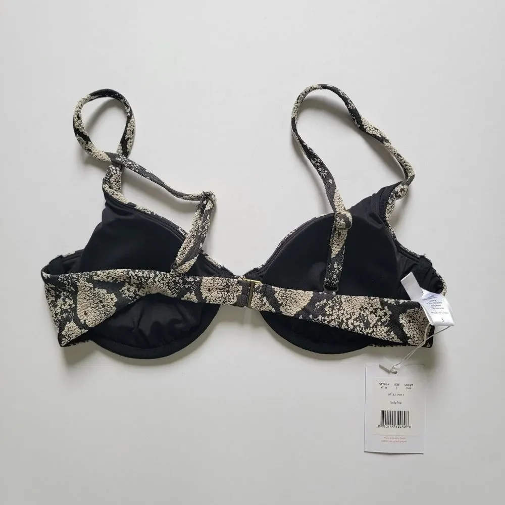 Andie Swim‎ Women's Size Small The Sicily Top Snakeskin Pattern NWT